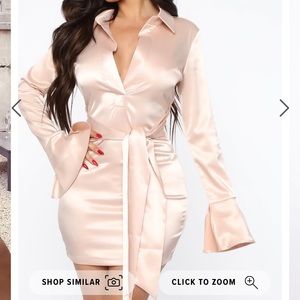 blush pink satin dress